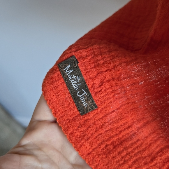 Matilda Jane, New, Maui Orange Cut-out Tie Back Cotton Gauze Shirt Size Large - Picture 9 of 11